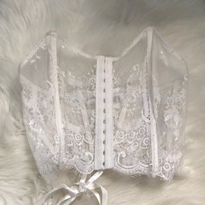 Sheer lace bustier